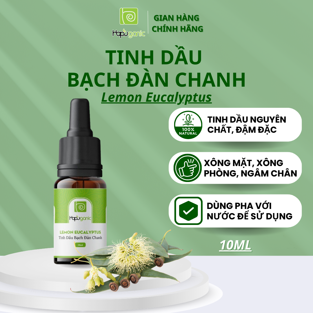 Tinh Dầu Bạch Đàn Chanh HaPuganic Lemon Eucalyptus Tinh Dầu Thiên Nhiên Tốt Cho Tóc Lành Tính Khử Mùi Không Gian Sống Dưỡng Da