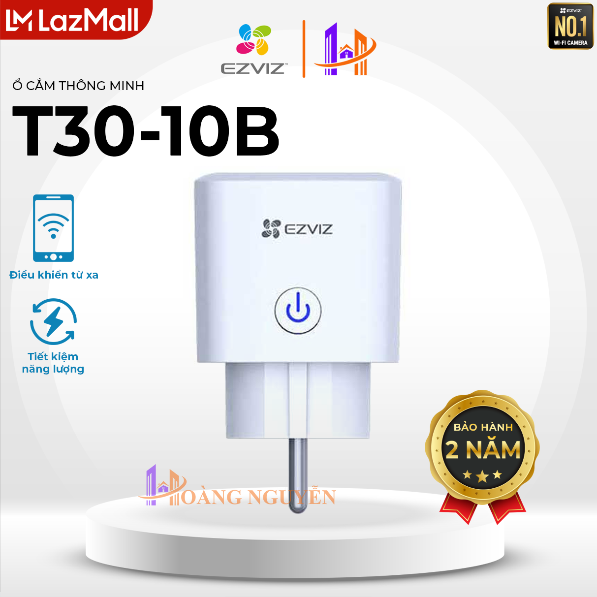 [LAZMALL] Ổ Cắm Thông Minh WIFI EZVIZ CS-T30-10B-EU - T30B EZVIZ Hoang Nguyen Authorized Store