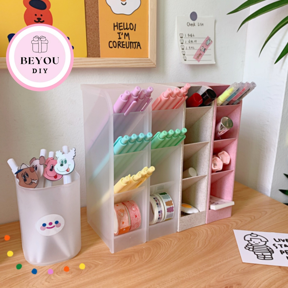 Hộp Nhựa Đựng Bút Và Đồ Trang Điểm 4 Tầng Để Bàn Tiện Dụng - Phong Cách Nhật Bản - BEYOU