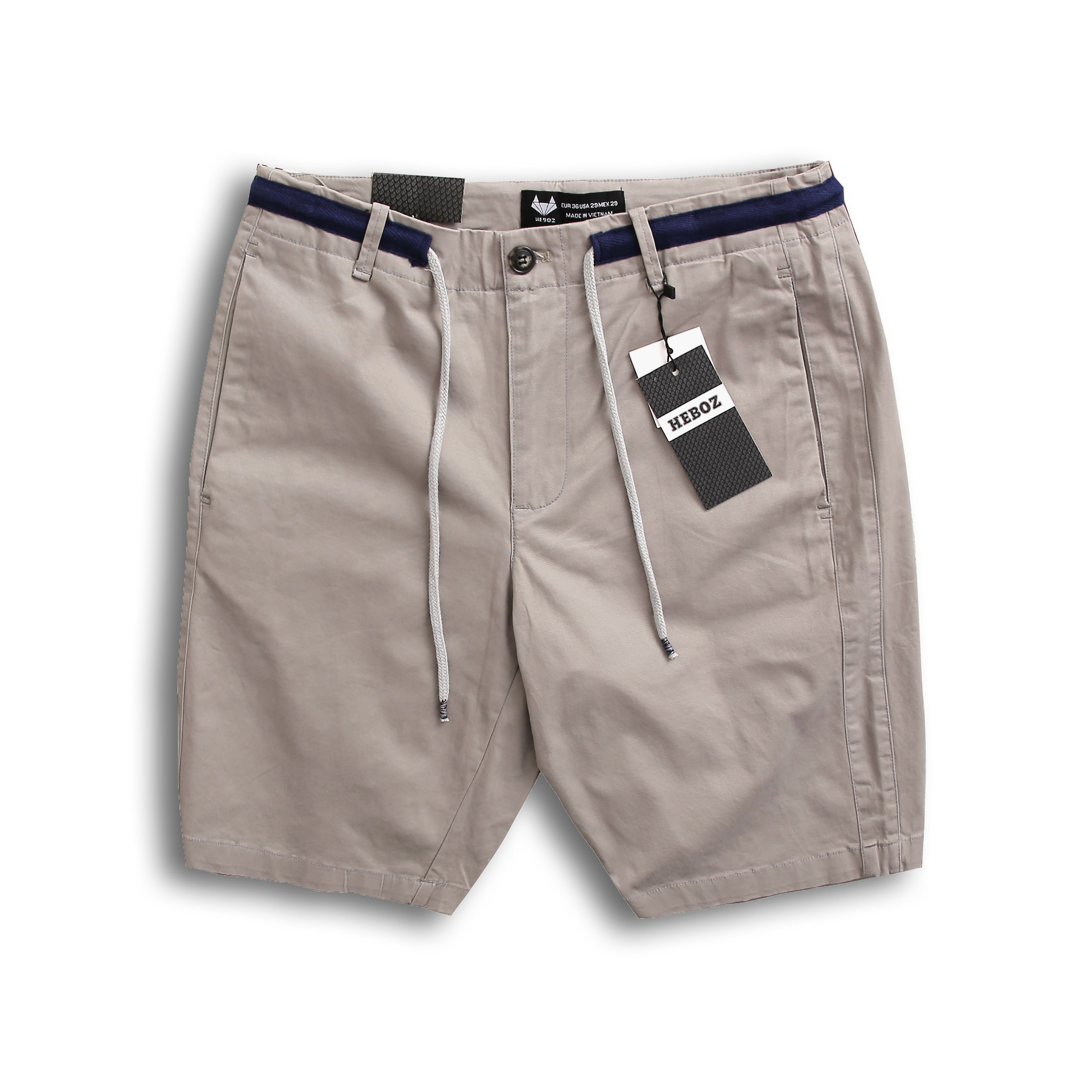 Quần short nam - Quần short Kaki HEBOZ phối lưng 5 màu, chất kaki cao cấp dày dặn - có dây rút - 00000689