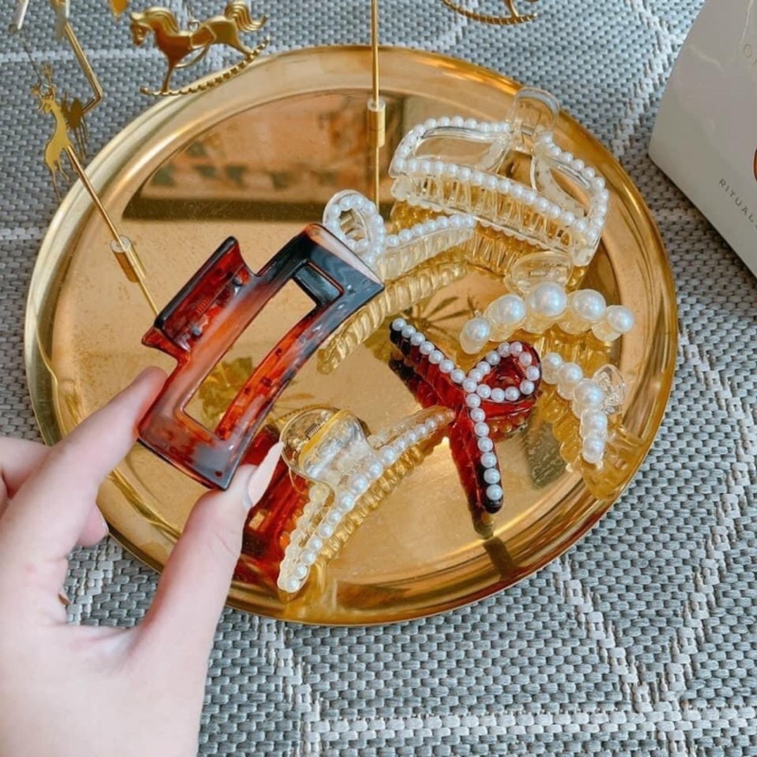 Set 7 kẹp tóc đính ngọc trai phong cách hàn quốc siêu xinh