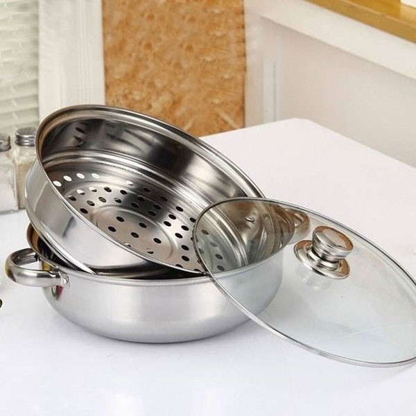 Nồi hấp inox 2 tầng hotpot 28cm