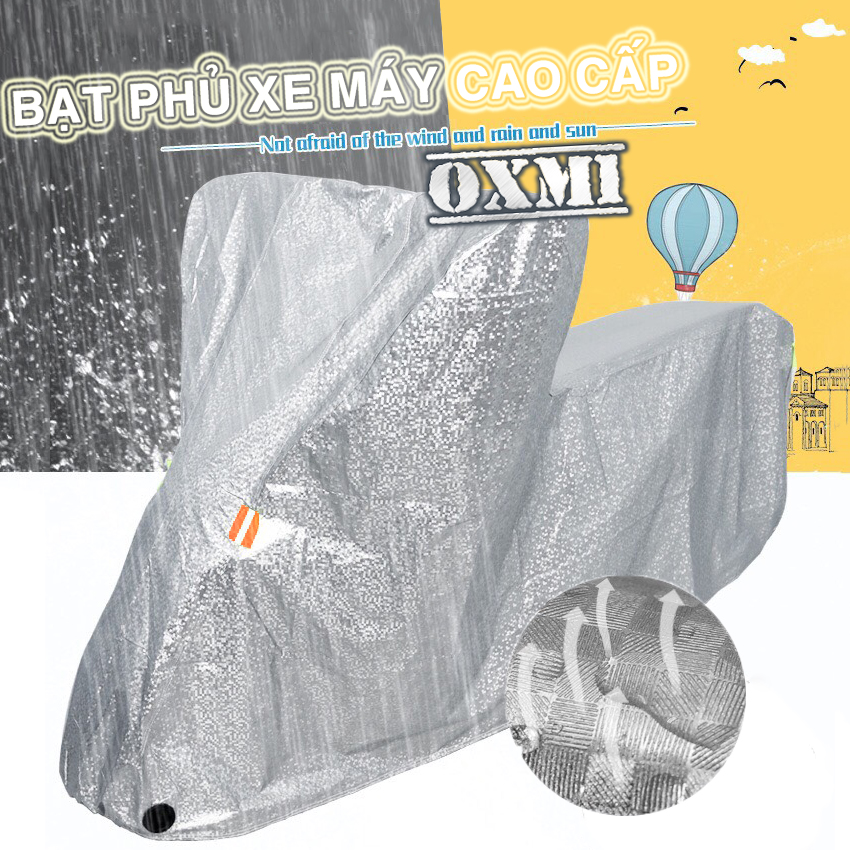 Bạt phủ xe máy loại dầy xịn có phản quang cảnh báo OXM1
