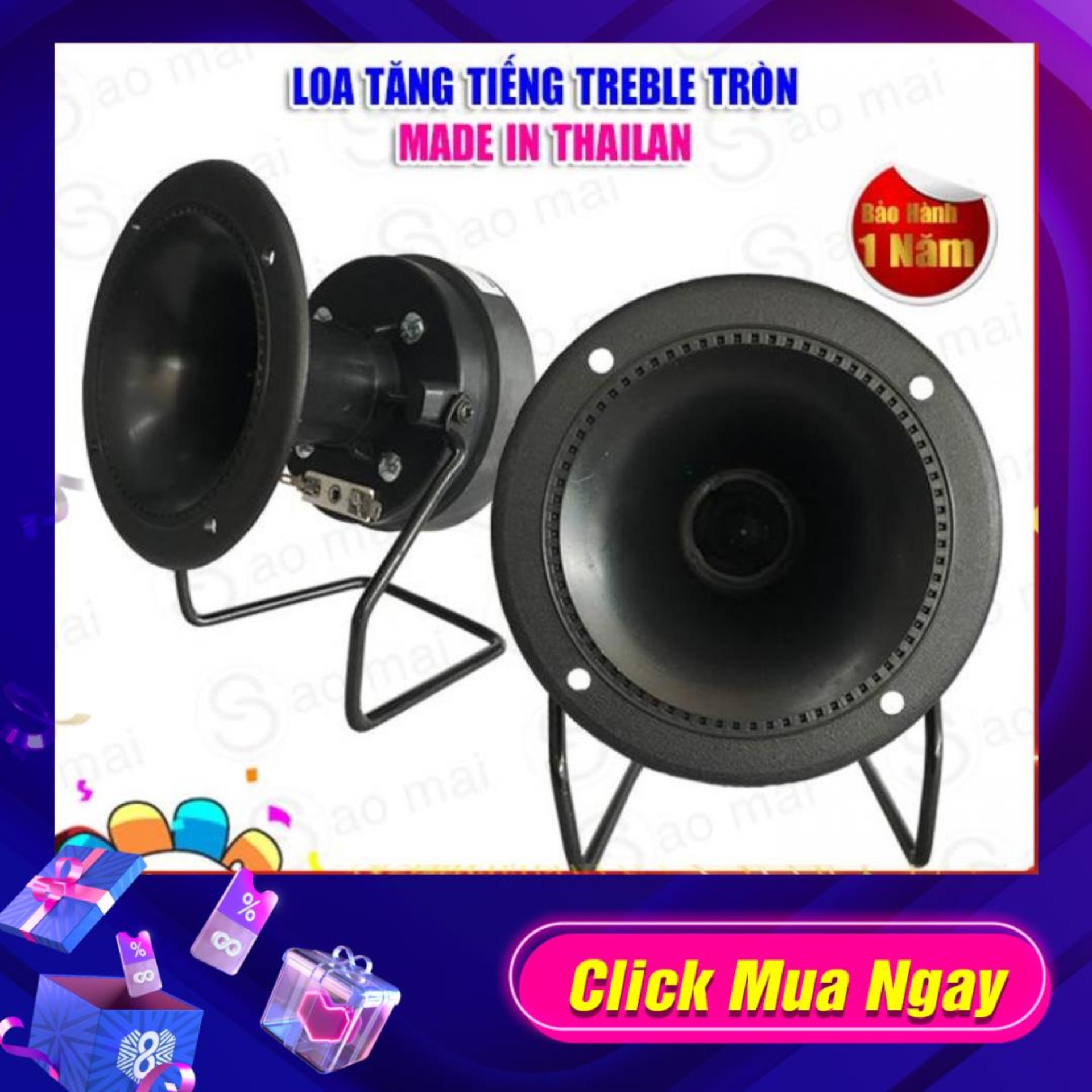 [ có video test ] Bộ 2 loa Tép kèn rời, Loa tăng cường tiếng Treble Thái Tròn, tặng tụ lọc tốt.