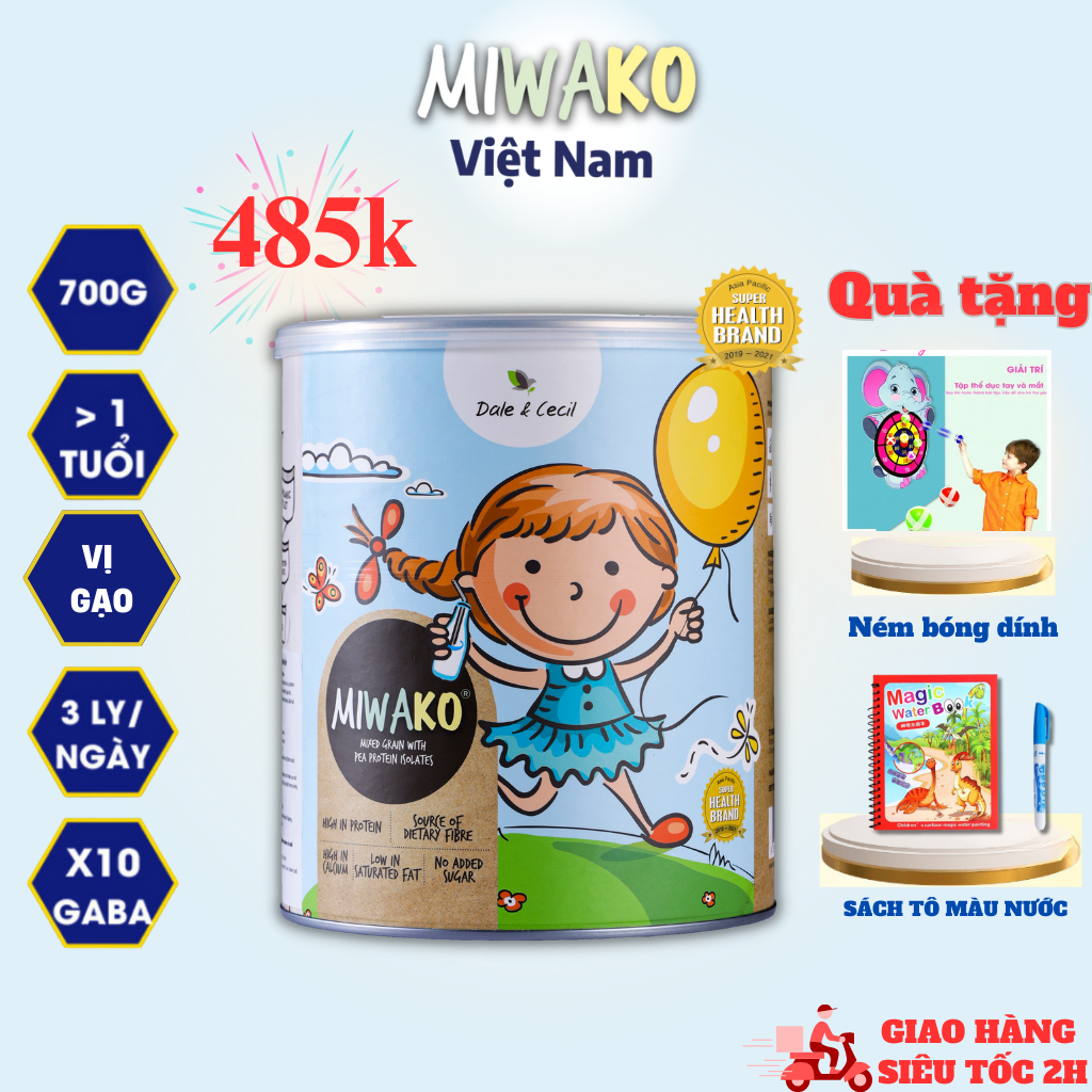 Sữa Công Thức Hạt Thực Vật Hữu Cơ MIWAKO Vị Gạo Hộp 700g x 1 Hộp - Miwako Sai Gon Official