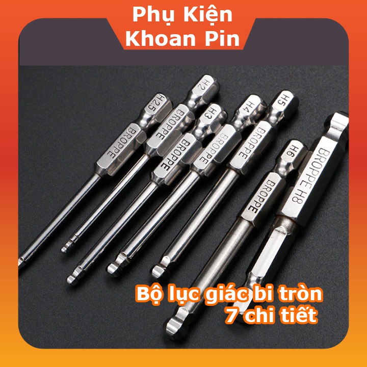 Bộ 7 đầu lục giác BI BROPPE dành cho khoan, máy bắn vít 65MM