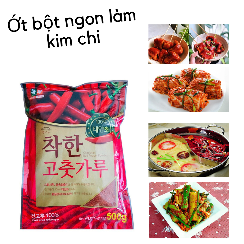 ỚT BỘT HÀN QUỐC LOẠI 500GR- NONG WOO ( Loại ngon )- vảy