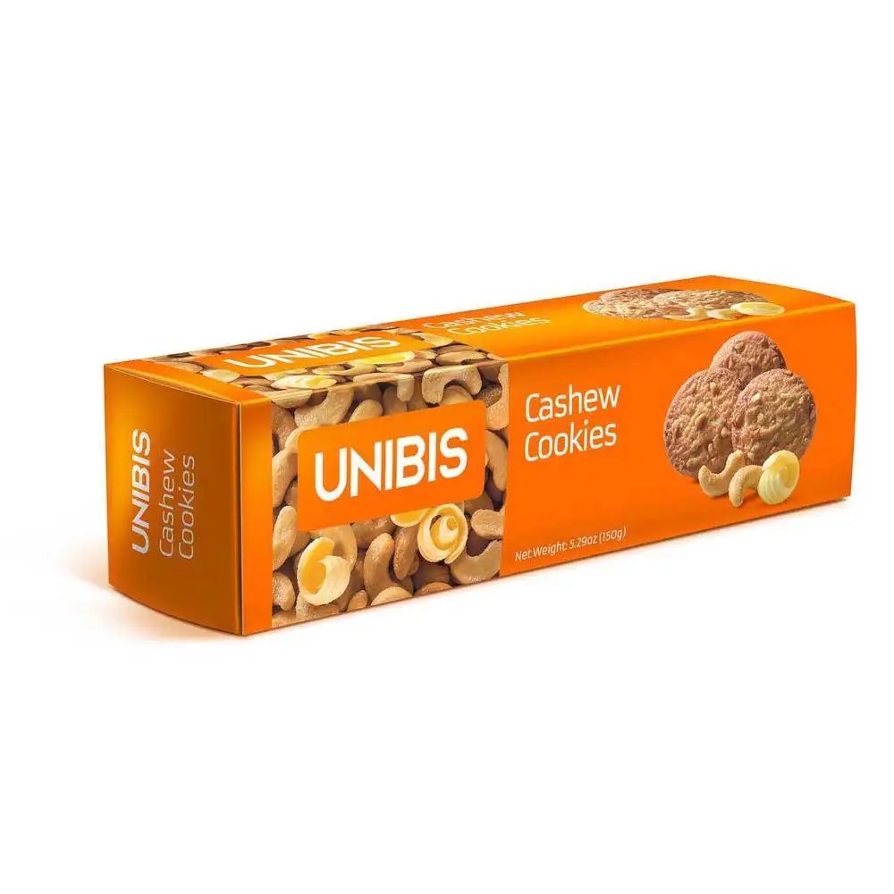 Bánh Quy Chay Hạt Điều UNIBIC Cashew Cookies Vegetarian, Hộp 2 Gói