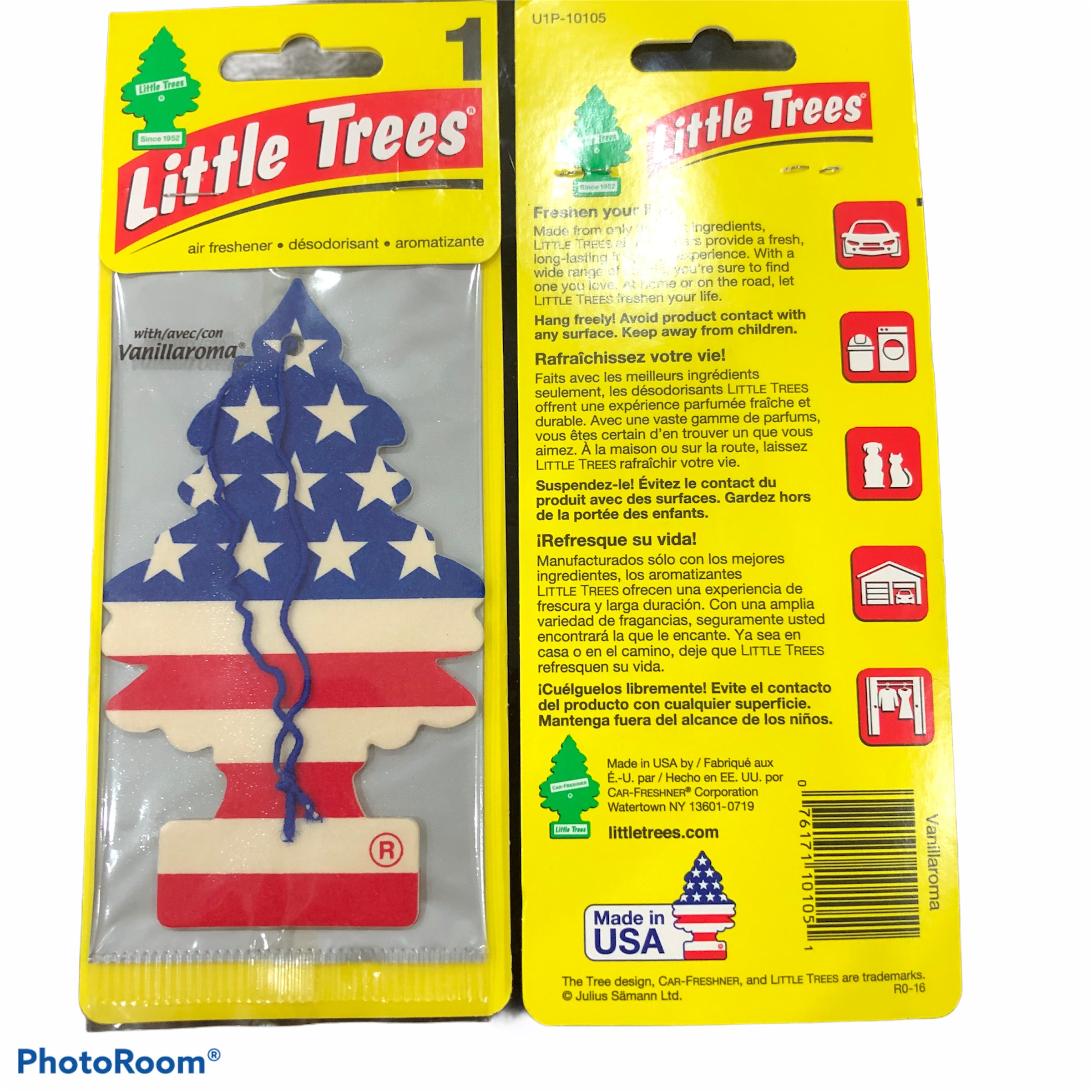 Little Trees Cây thông thơm hàng nhập Mỹ hương thơm tự nhiên 100% - Khử mùi treo xe ô tô Khử mùi xe hơi mới