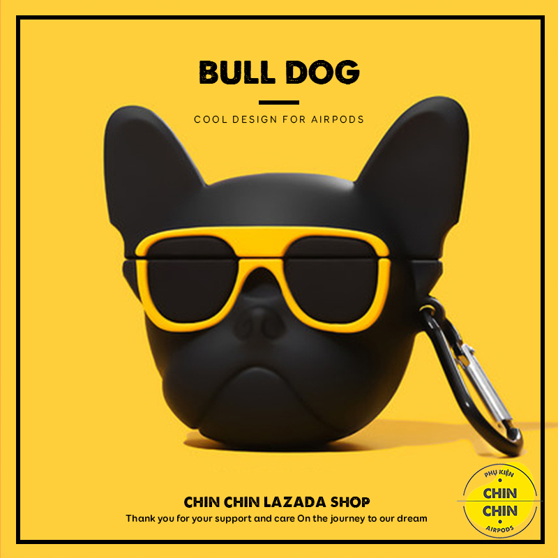 Case Vỏ Bao Airpods Đựng Tai Nghe Airpod 1 2 Chó Bull Kính Vàng Cực Chất Dành Riêng Cho Mùa Hè 2020