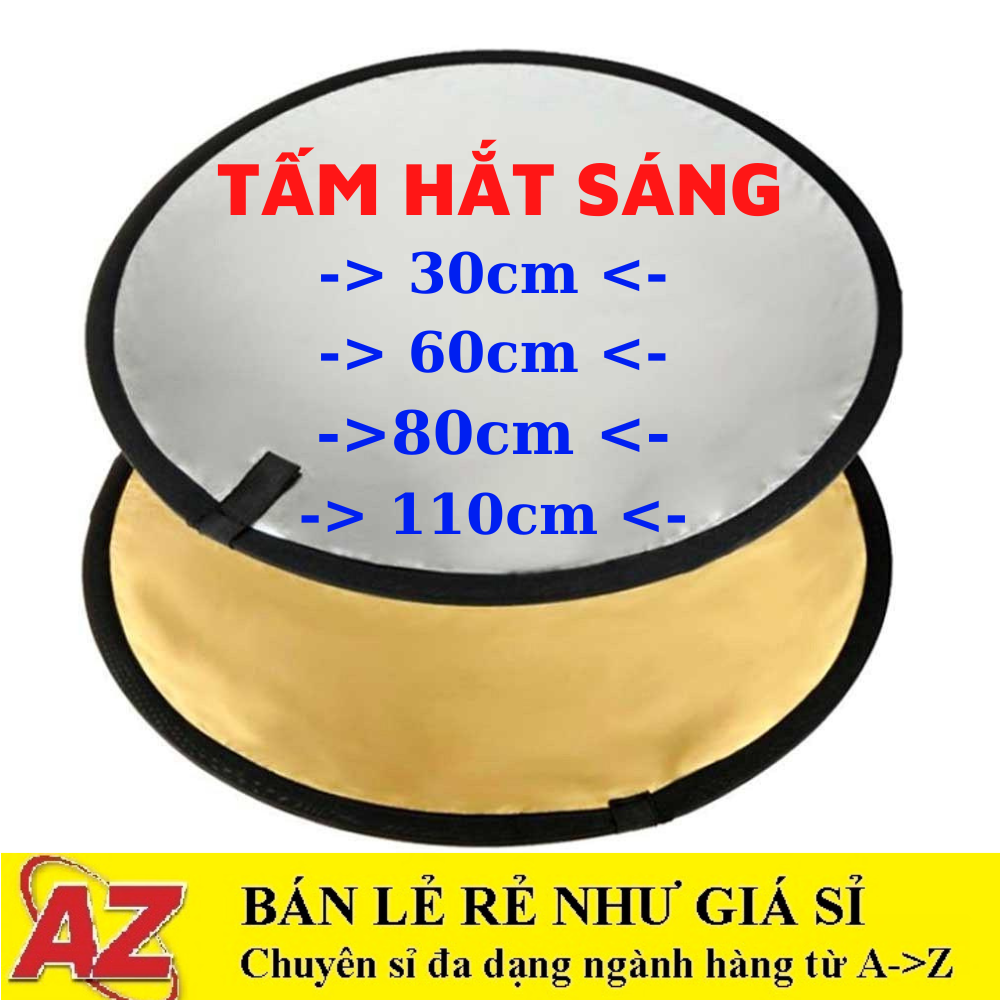 Tấm Hắt Sáng Tròn 60cm/ 80cm/ 110cm, Miếng Hắt Sáng 2 Trong 1 Chụp Ảnh Chuyên Nghiệp
