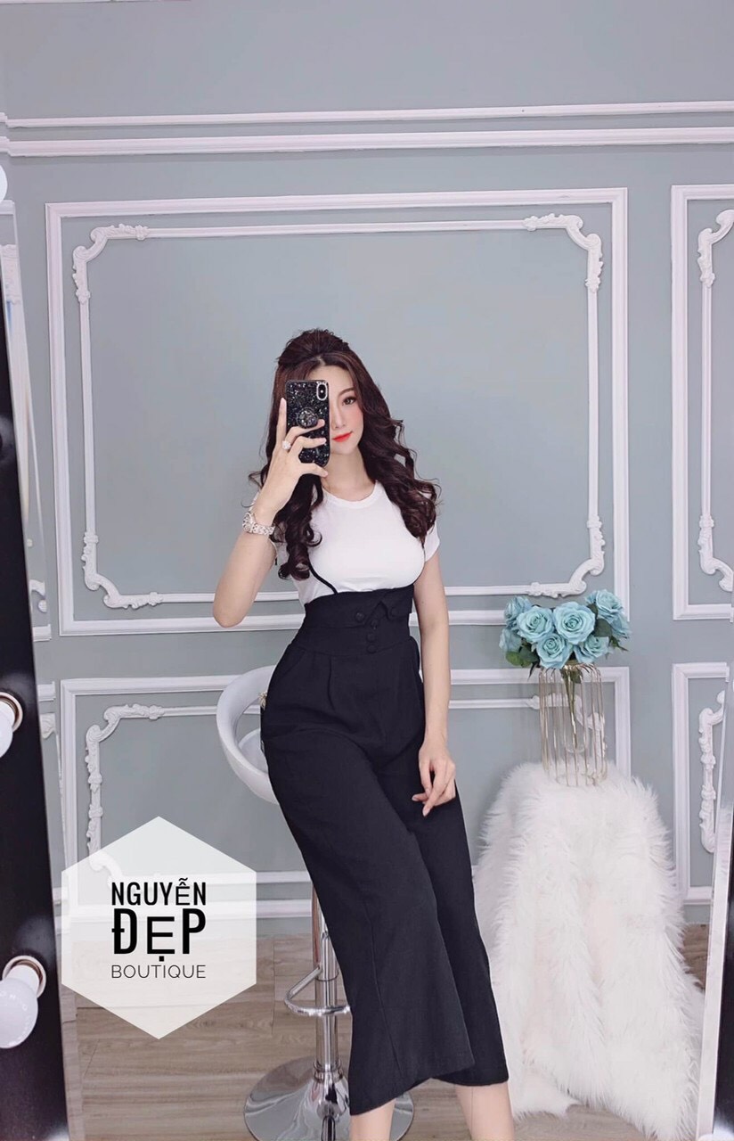 Sét bộ yếm quần dài kết hợp áo thun cực dễ thương, xinh xắn phong cách trẻ trung sang trọng, chất thun cát hàn mềm mịn ttsgr