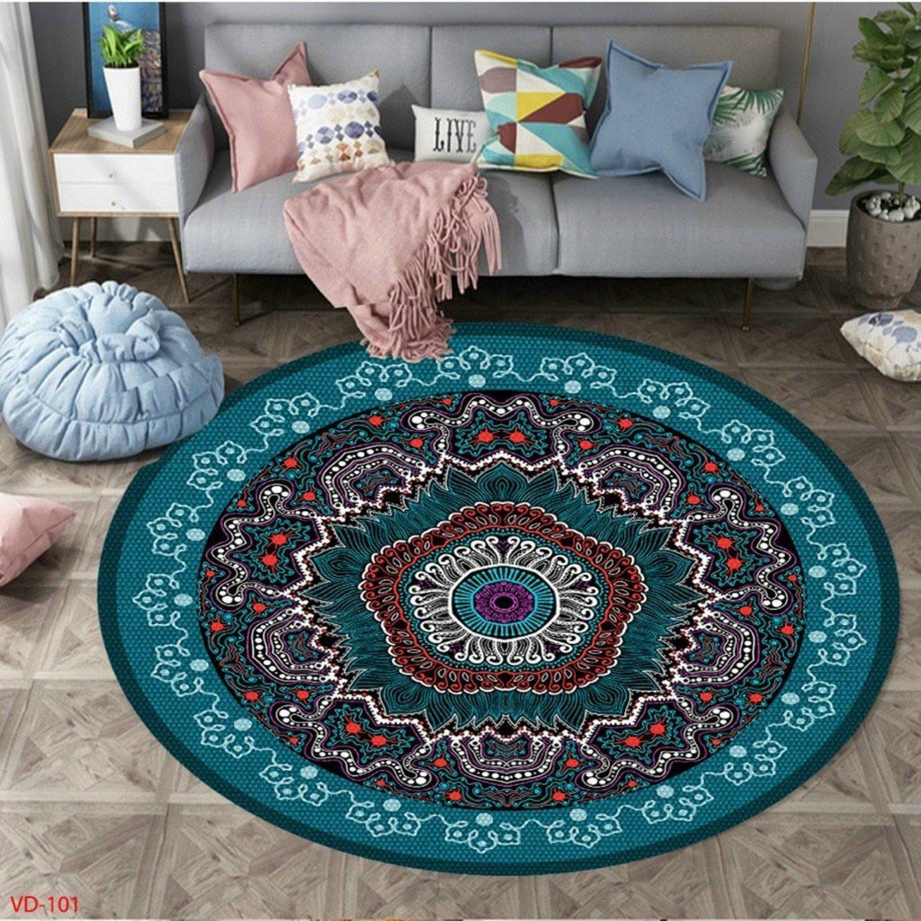 Thảm trải sàn BaLi, thảm Bali hình tròn , thảm decor trải sàn trang trí cao cấp loại 1