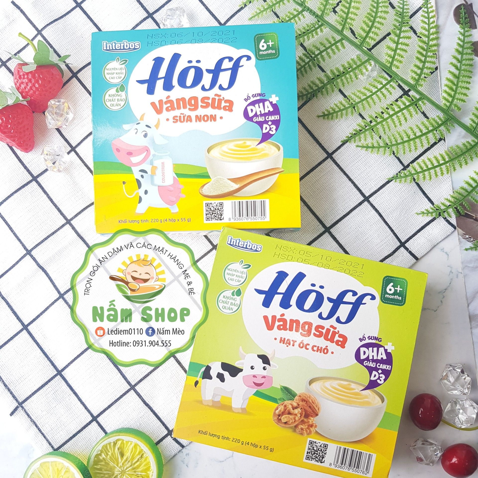 Váng sữa Hoff sữa non / óc chó / vani / hạt dẻ cho bé