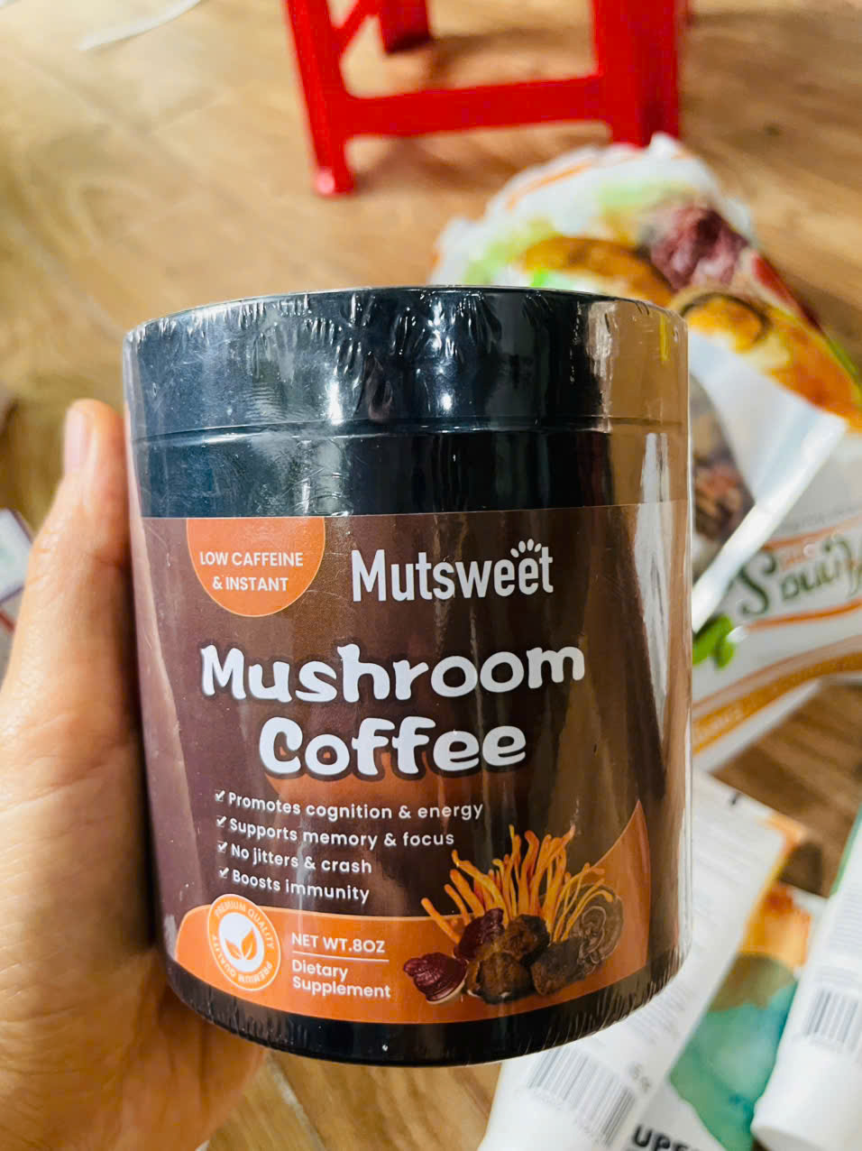 Cà phê nấm cho sinh tố/latte, hỗn hợp bột nấm-Mutsweet 227g