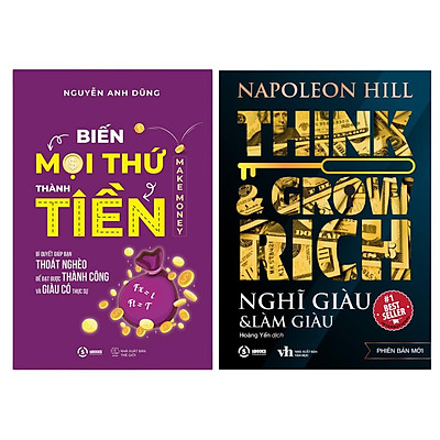 Sách combo biến mọi thứ thành tiền t1+ nghĩ giàu làm giàu - sbooks