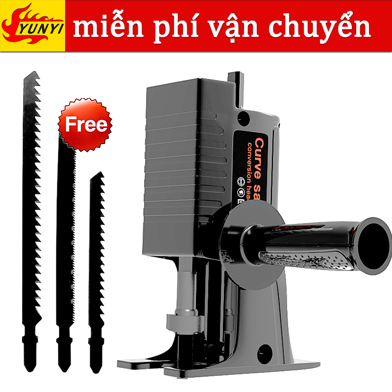 Bộ chuyển đổi máy khoan thành cưa Bộ chuyển đổi cưa lọng Bộ chuyển mấy khoan thành mấy cưa ,Cưa Điện Cầm Tay Kèm 3 Lưỡi Cưa Lọng Cắt Gỗ Kim Loại