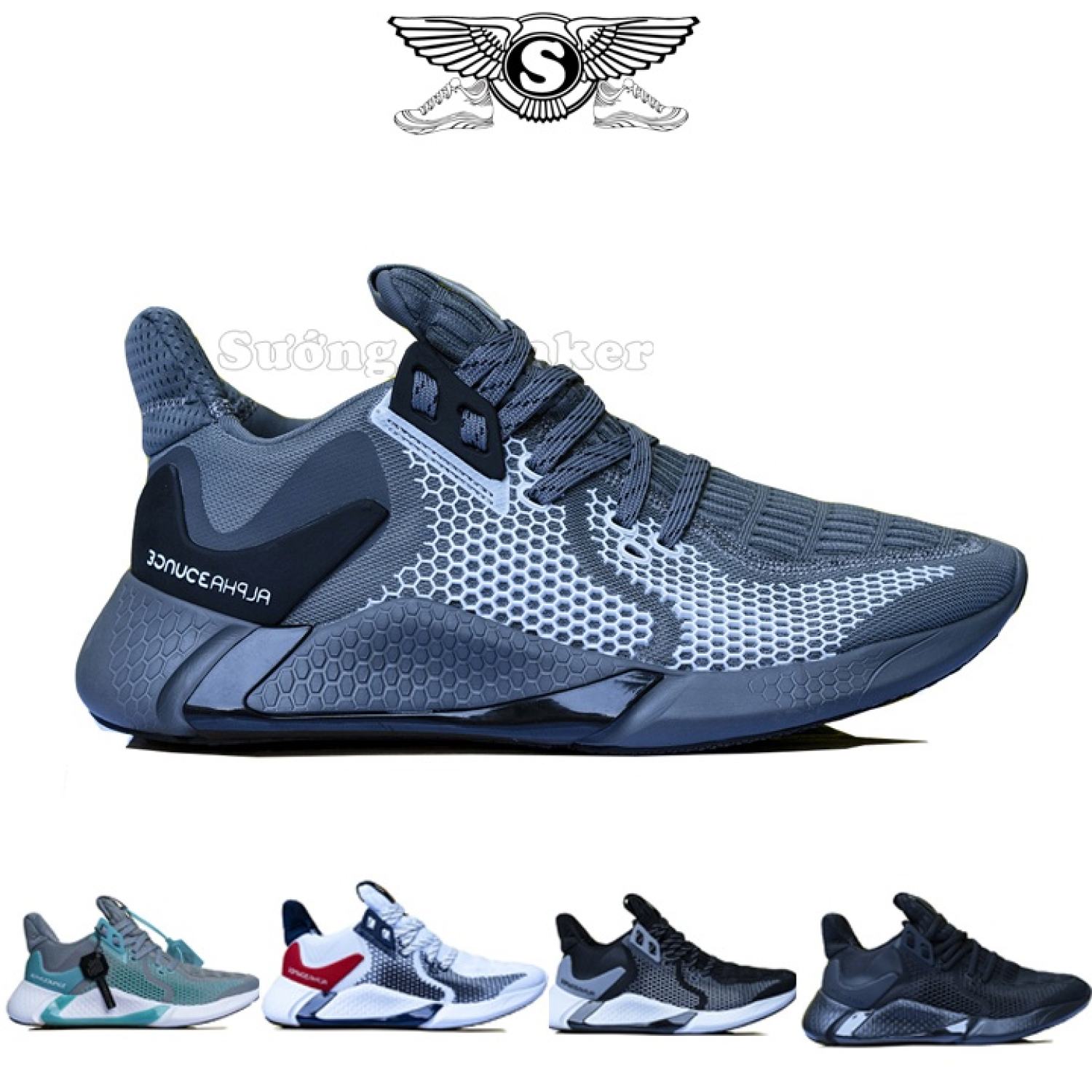 Giày Thể Thao AlphaBounce 2020 Xám Full Nam Best Quality [ Sướng Sneaker ]