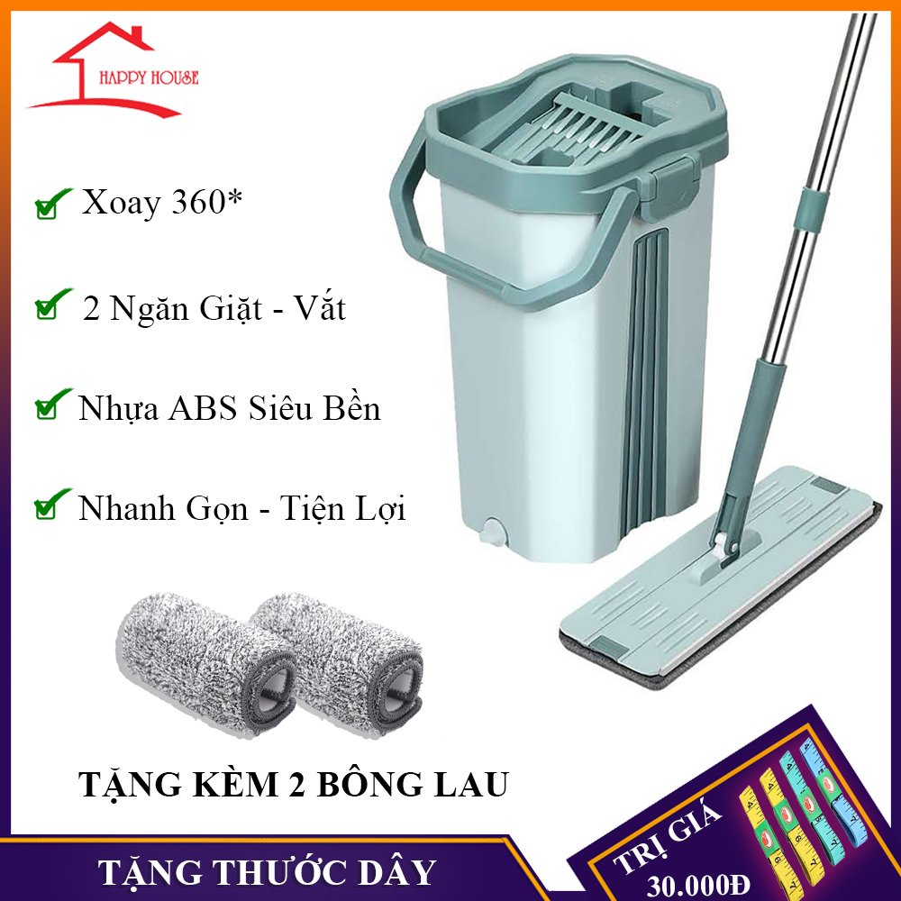 Bộ cây lau nhà thông minh, combo lau nhà tự vắt thông minh, bộ lau nhà tiện lợi, thùng 2 ngăn tự vắt tiện dụng lau sạch, cây lau lớn nhà đa năng ( tặng kèm 2 đầu lau cao cấp ), bảo hành 1 năm, lỗi đổi mới trong 7 ngày đầu