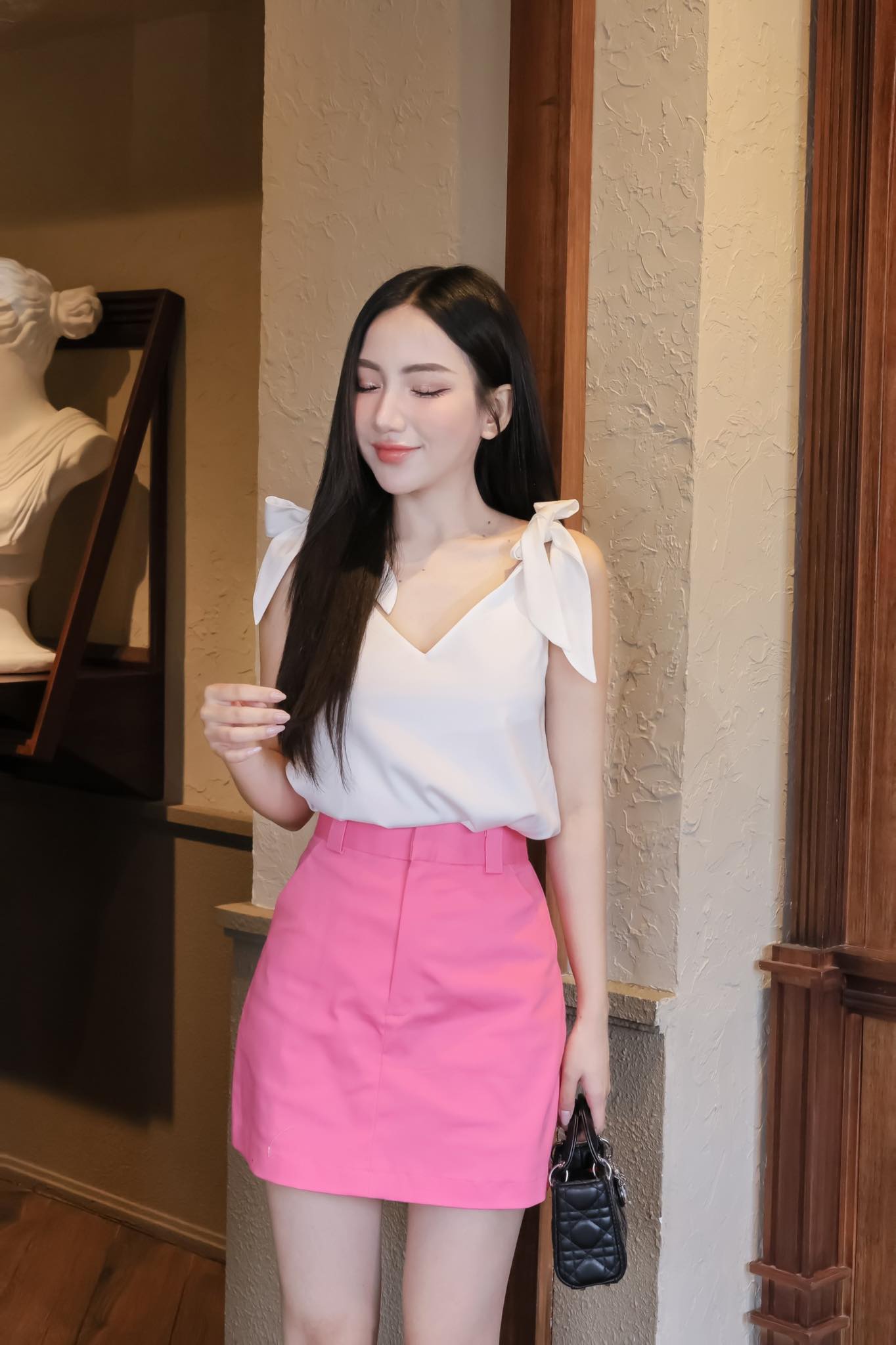 Áo dây nữ thắt nơ gina top ellyclothing