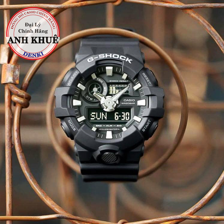Đồng hồ nam g-shock casio dây nhựa kim-điện tử standard anh khuê ga-700-1bdr