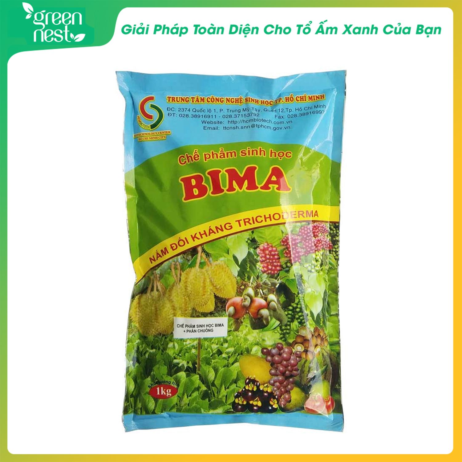 Chế Phẩm Sinh Học Bima Nấm Đối Kháng Trichoderma 1kg/Gói - Chuyên Dành Bón Lót, Bón Thúc, Cung Cấp Dinh Dưỡng, Cải Tạo Đất