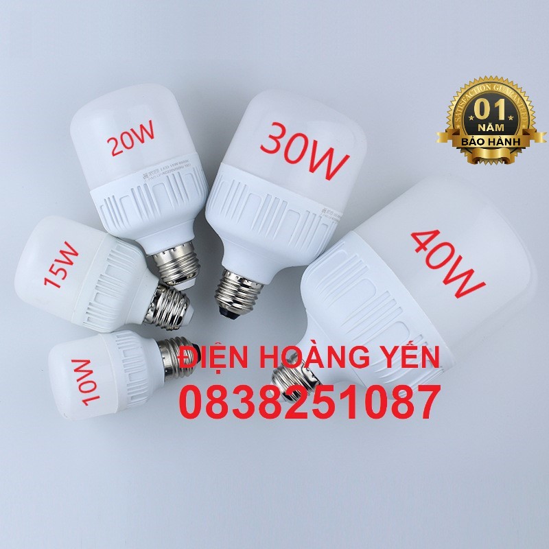Bóng đèn led trụ 20w 30w 40w 50w 65w ánh sáng trắng dùng cho điện trực tiếp 220v
