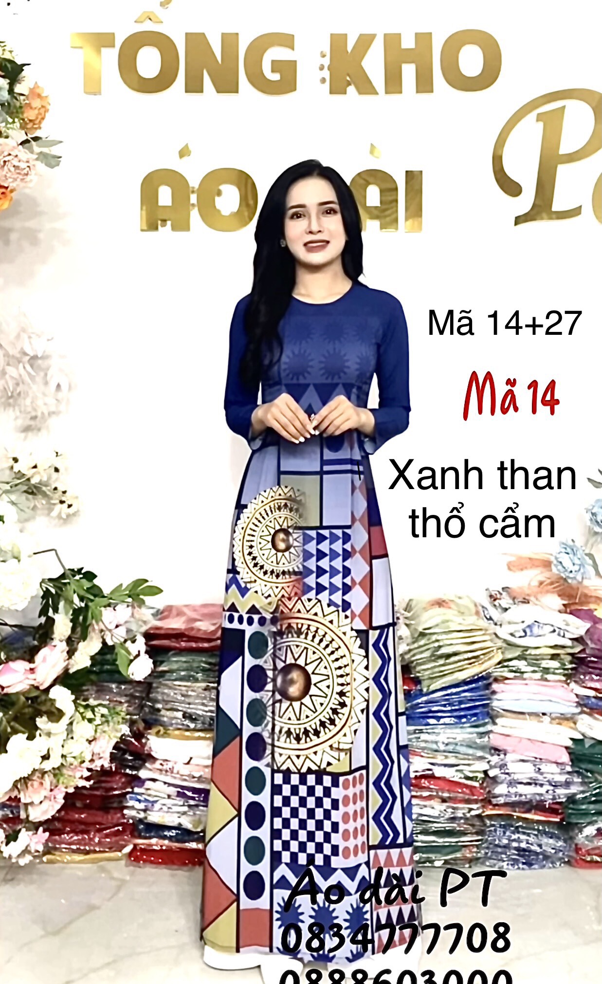 Áo dài đẹp 2021, áo dài thiết kế, in 3D HOA TIẾT SIÊU XINH SANG TRỌNG