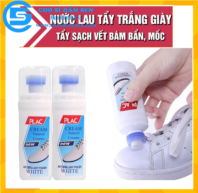 Combo 5 chai nước lau giày plac|nước tẩy trắng giày thần thánh nhỏ gọn, dễ sử dụng 100ml