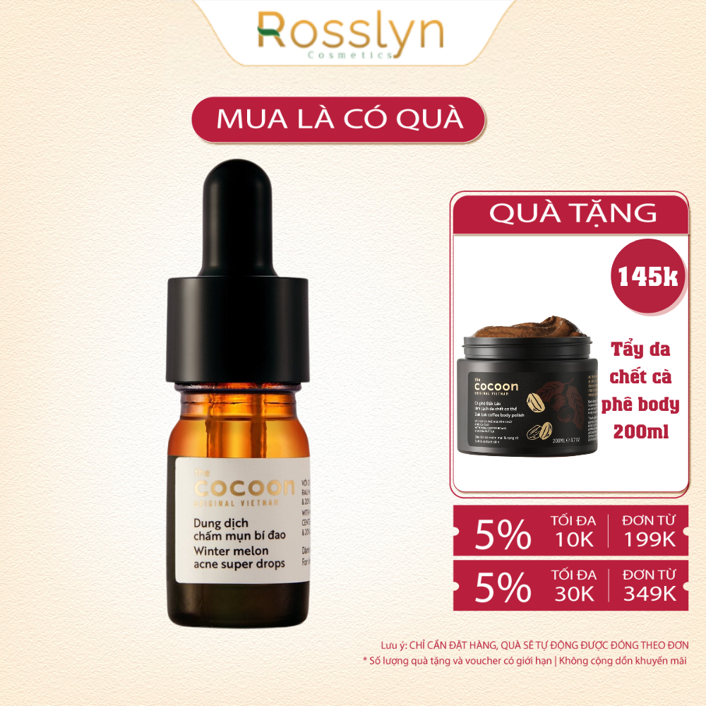 Dung dịch chấm mụn bí đao Cocoon sạch mụn & ngăn ngừa mụn 5ml