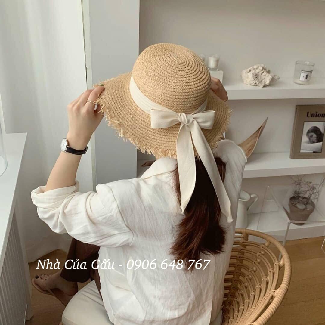 Nón cói nơ cao cấp vành xước chuẩn nàng thơ luôn ạ