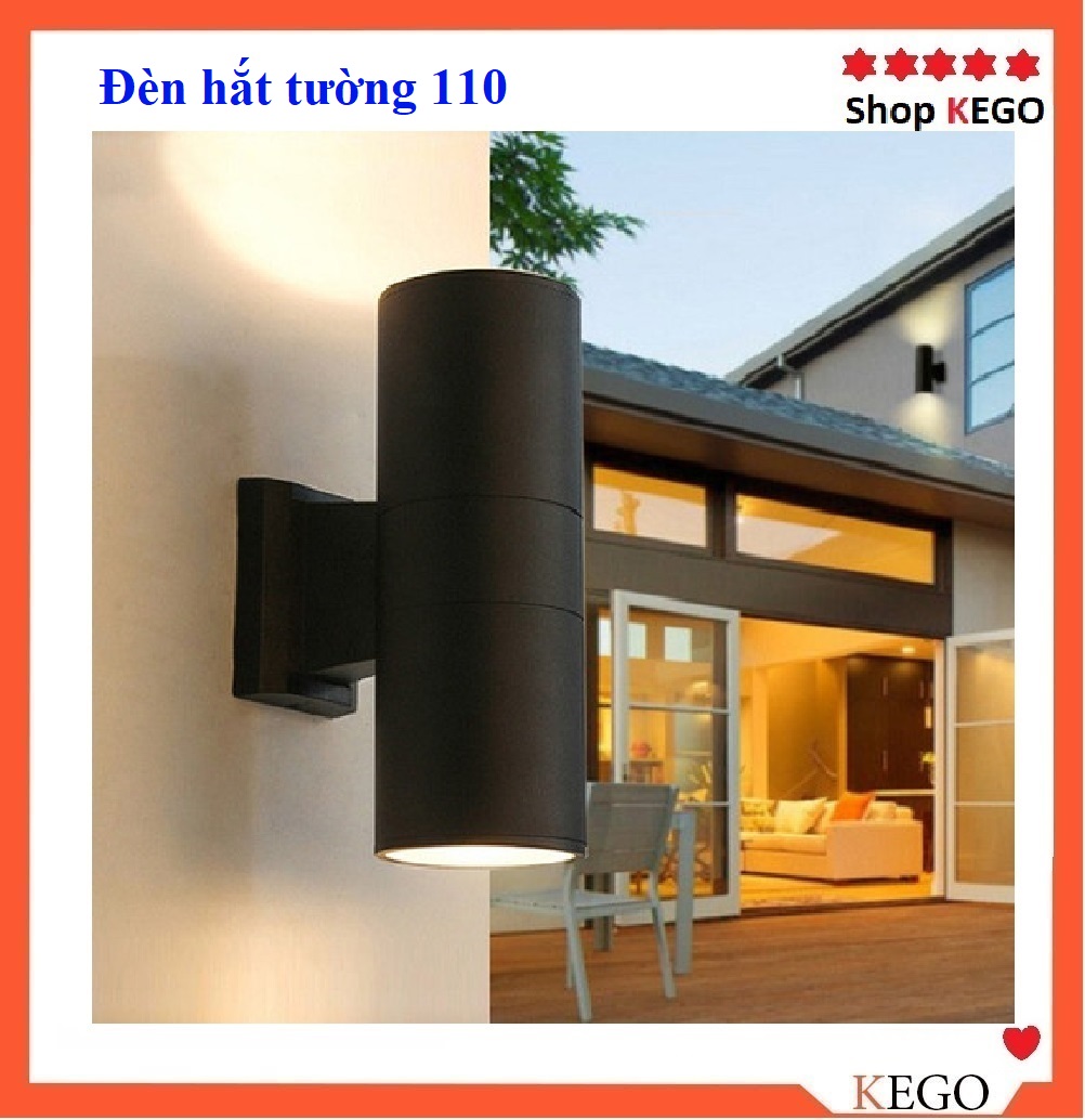 Đèn gắn tường ngoài trời hình ống trụ hiện đại hắt 2 đầu (mã 109-110)