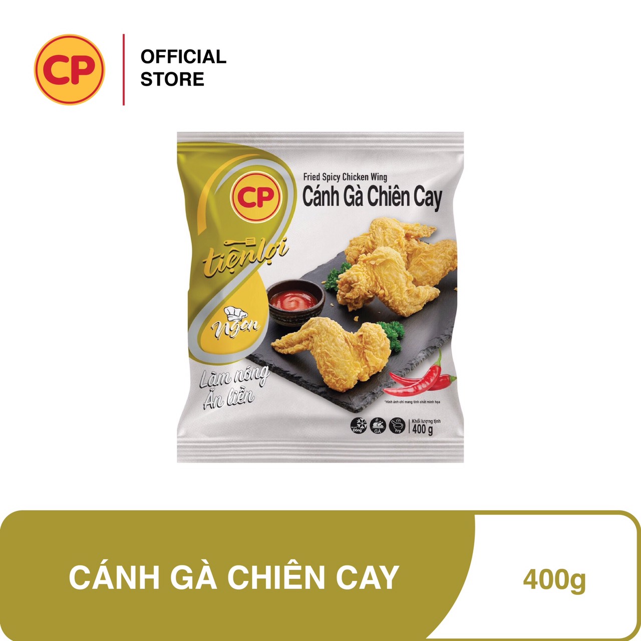 CP Cánh gà rán chiên cay - Siêu tiện lợi, không cần rã đông, chỉ mất 3-4 phút để chế biến. Thơm ngon và không chứa chất gây hại cho sức khỏe