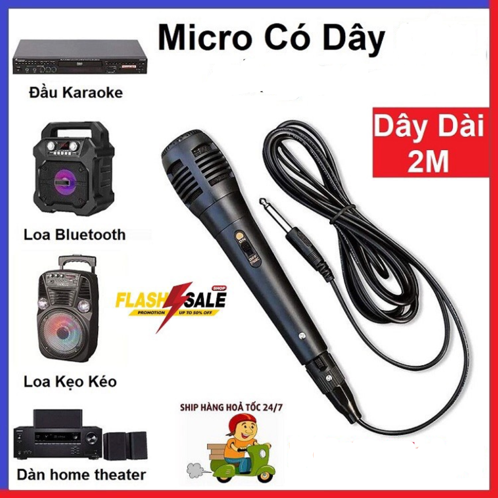 Micro Có Dây Hát Karaoke, Mic Giá Rẻ, Dùng Cho Loa Kéo - Loa Hát Karaoke Mini - Mixer - Amply - Trợ Giảng