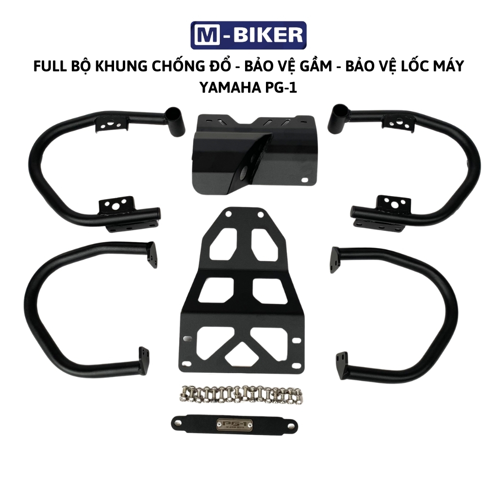 Bảo vệ lốc máy bảo vệ gầm khung chống đổ yamaha pg1 full bộ