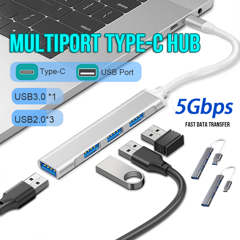 Bộ chia 4 cổng USB 3.0 Type C cho Laptop Máy Tính PC