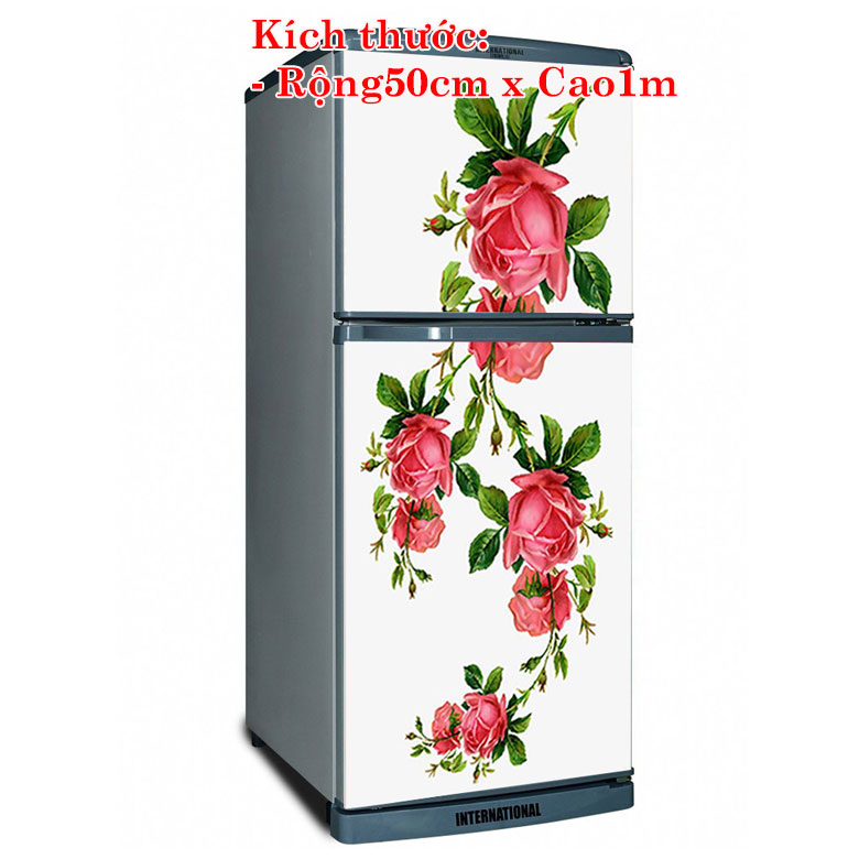 [HCM]Decal dán trang trí tủ lạnh mẫu Hoa Hồng