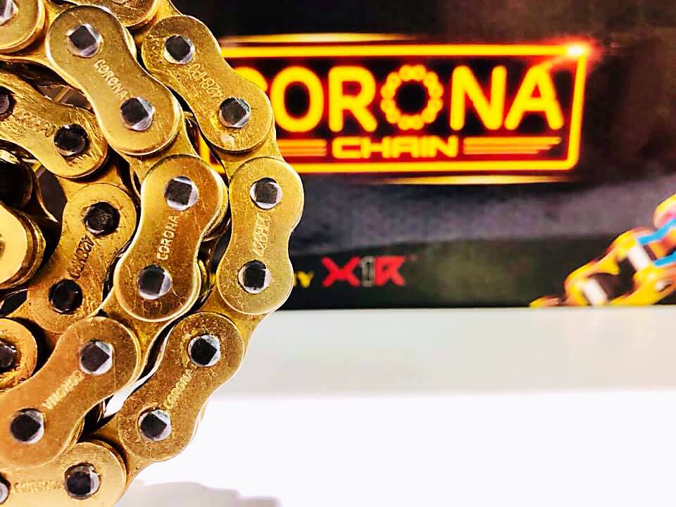 Xích (Sên) CORONA - 130 mắt Không Phớt Cao Su mã 415 - Hàng Cao Cấp Chính Hãng X1R