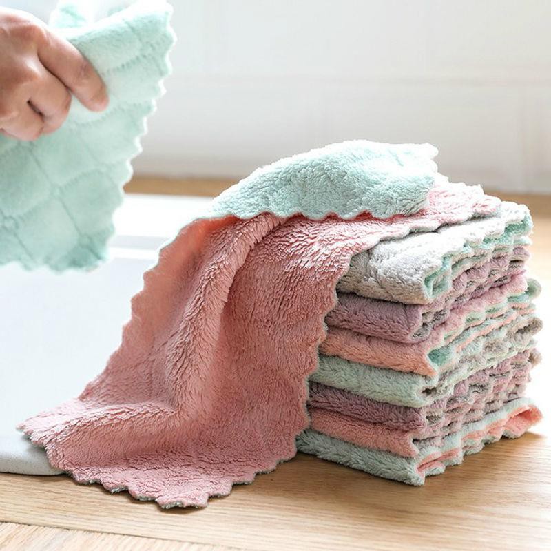 Bộ 5 khăn lau bếp đa năng siêu thấm hút - khăn lau chén dĩa lau nhà bếp và lót nồi chống nóng - khăn lau chén dĩa an toàn sạch bóng siêu thấm hút giúp căn bếp sạch đẹp