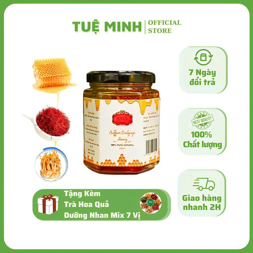 Saffron ngâm mật ong đông trùng hạ thảo Lamie chính hãng nhuỵ hoa nghệ tây mật ong đông trùng hạ thảo thượng hạng 200ml