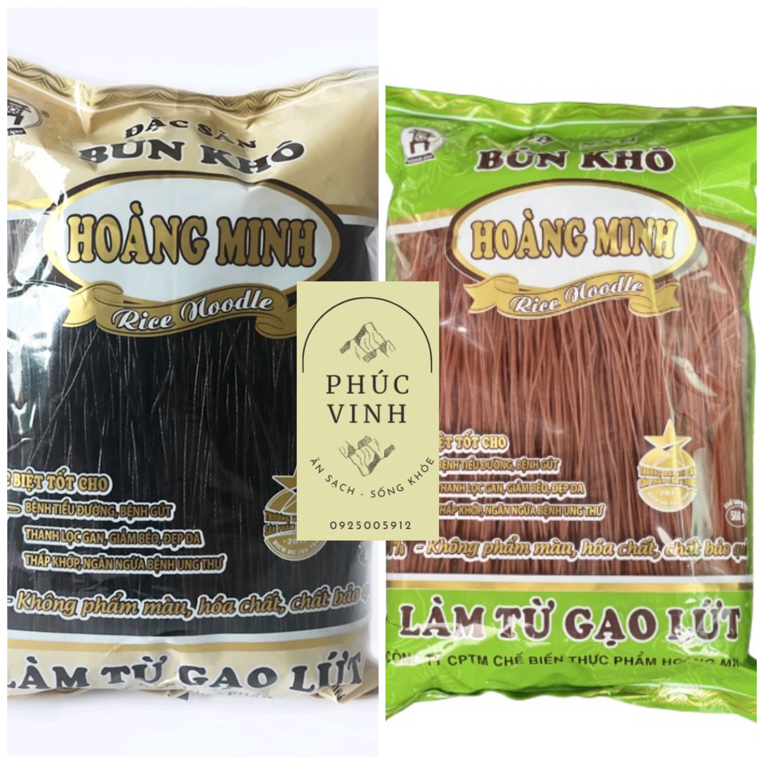 Combo mix 2 gói Bún lứt đen + đỏ Hoàng Minh