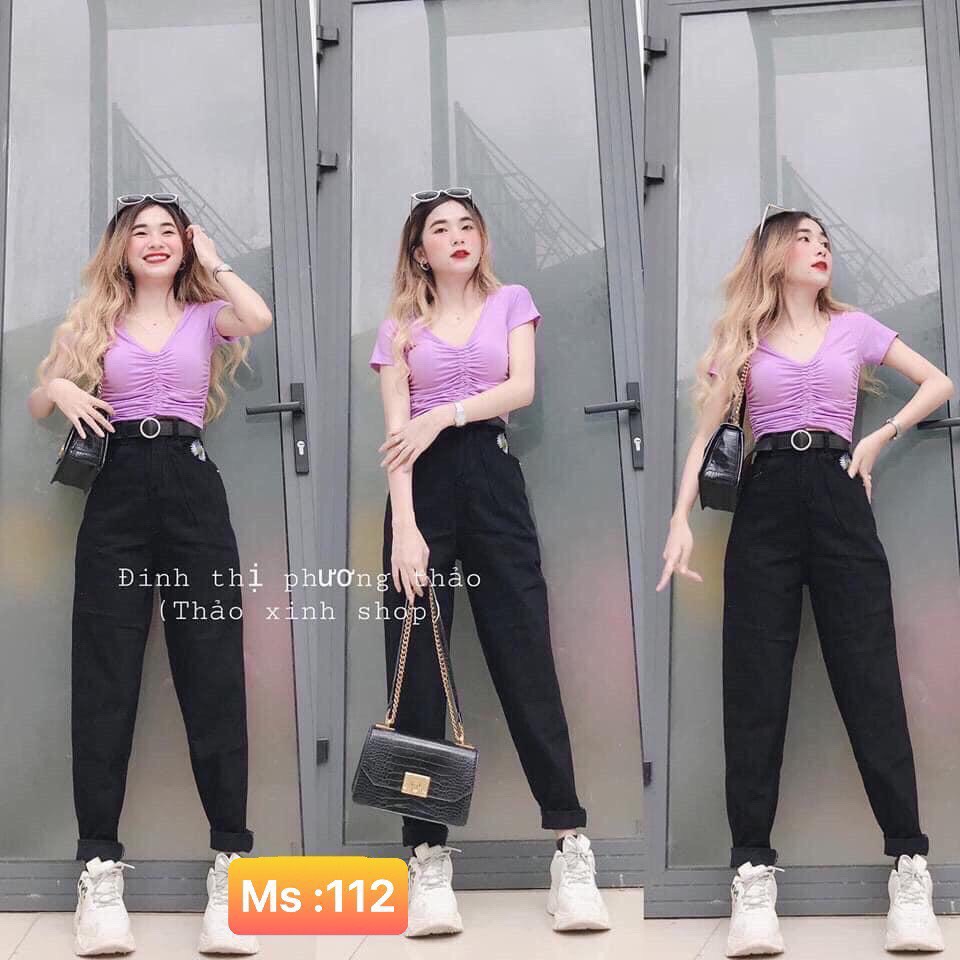 Quần Jeans baggy Ống Rộng Cho Nữ, Quần Bò Quần Denim Nhỏ ỐNg RộNg Cạp Cao Dáng Suông Thời Trang mun's shop t69
