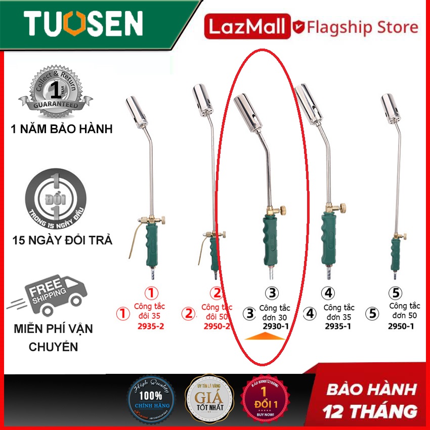 Đèn khò, Đầu khò gas, Khò gas công nghiệp cán dài - Chính hãng TUOSEN
