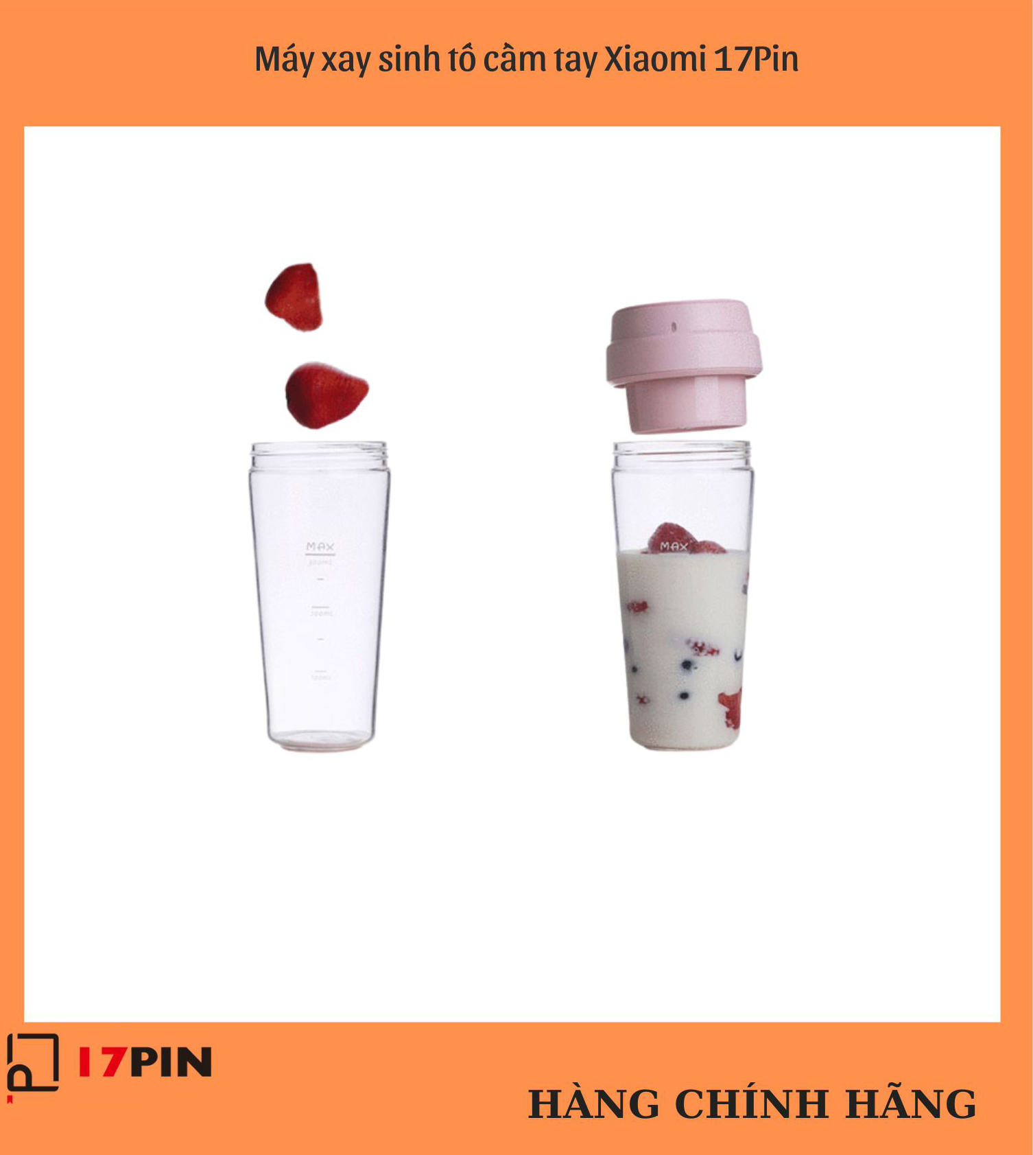 Máy xay sinh tố mini cầm tay đa năng Mi4vn Xiaomi 17Pin, gọn nhẹ, dễ dàng sử dụng, sạc không dây