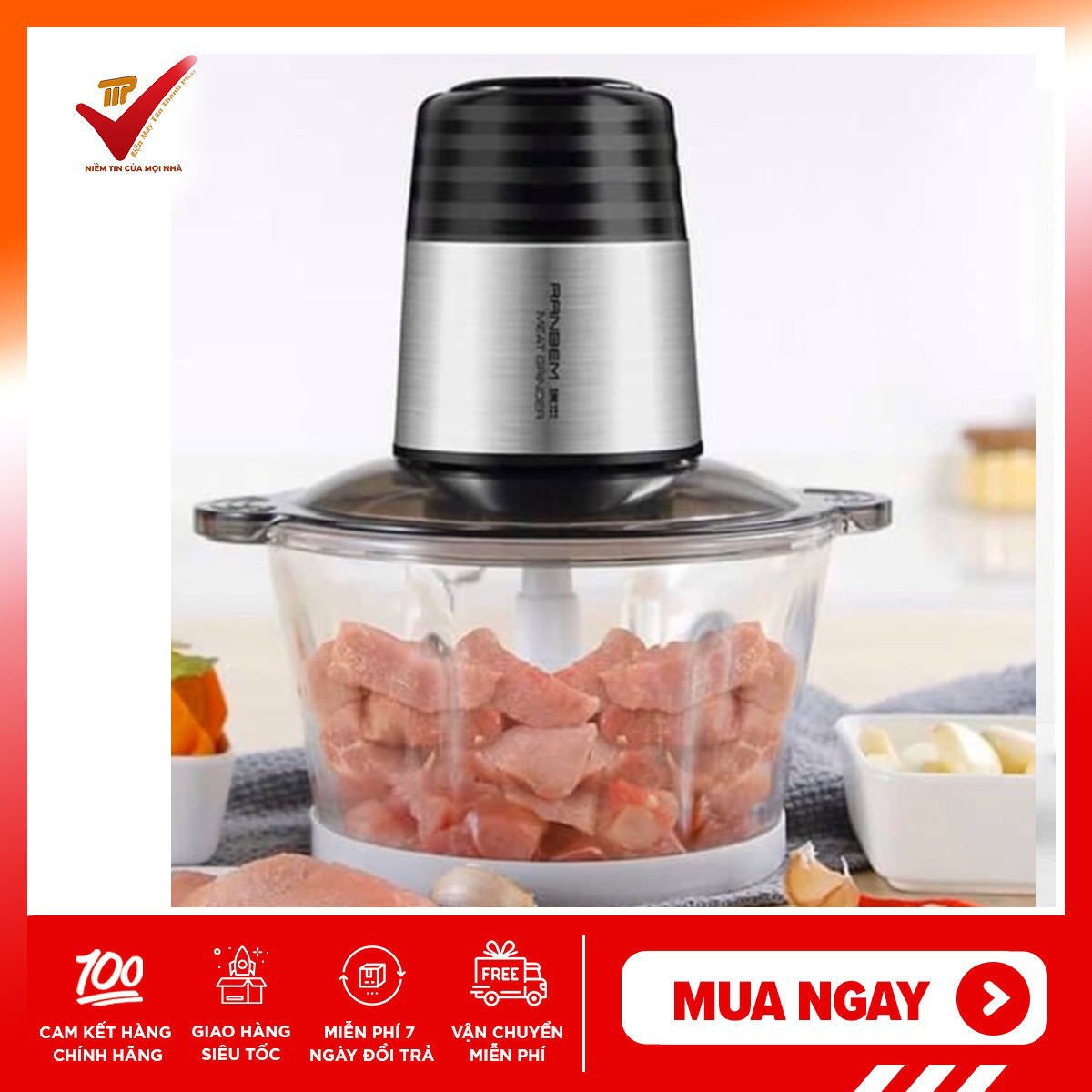 Máy xay thịt đa năng ranbem model - 224a 300w bh 12 tháng