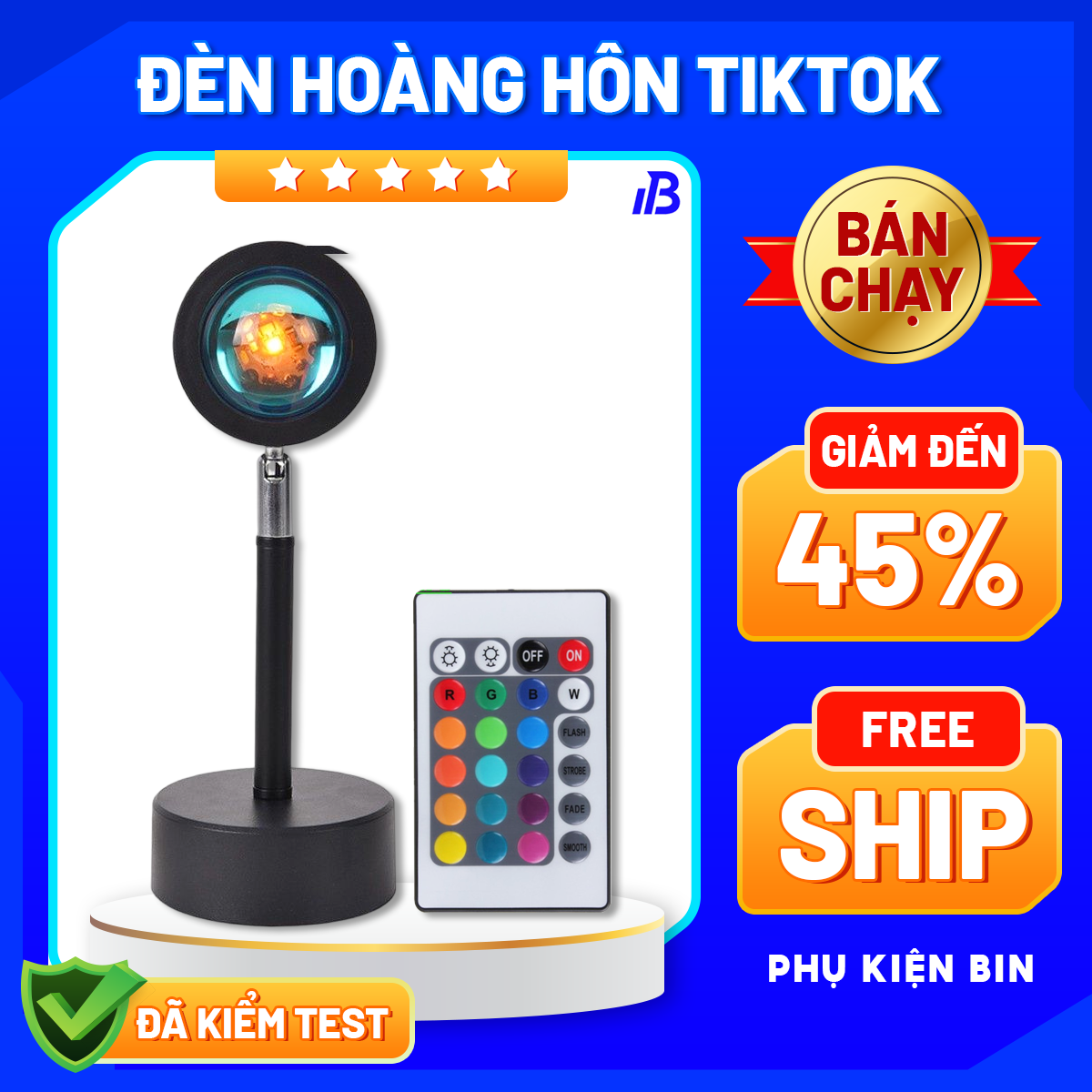 Đèn Hoàng Hôn Sunset TIKTOK Đèn Led Trang Trí Tích Hợp 16 Màu Trong 1 Đèn chiếu cầu vồng trang trí chụp hình quay TikTok hot trend tích kiệm chi phí ánh sáng lớn