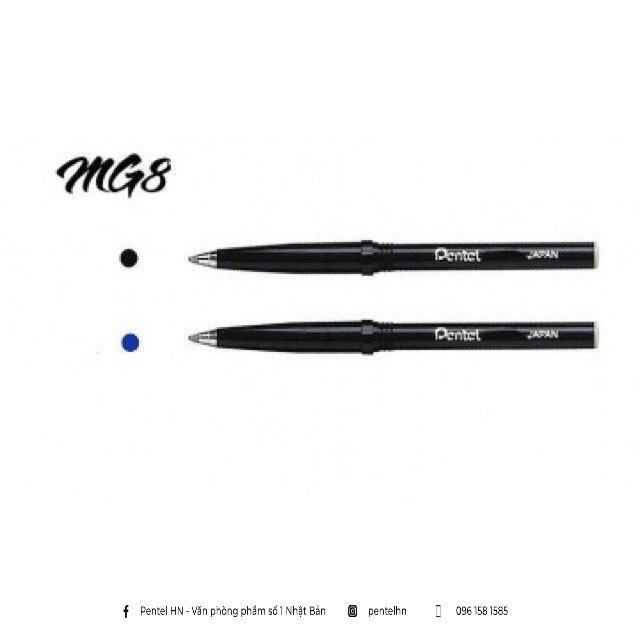Ruột bút ký rs3g và rs3s | mg8 pentel | ngòi 0.8mm | 2 màu mực