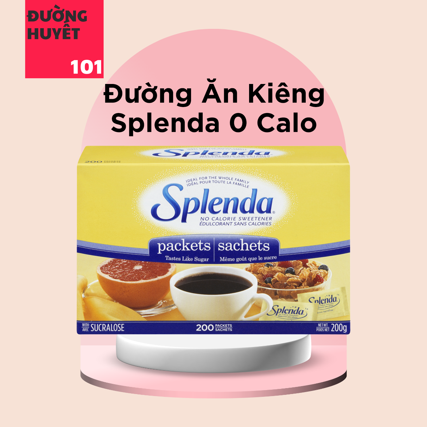 Đường ăn kiêng Splenda cho người bệnh tiểu đường, ăn kiêng, DAS, Sweetener Sugar Replacement