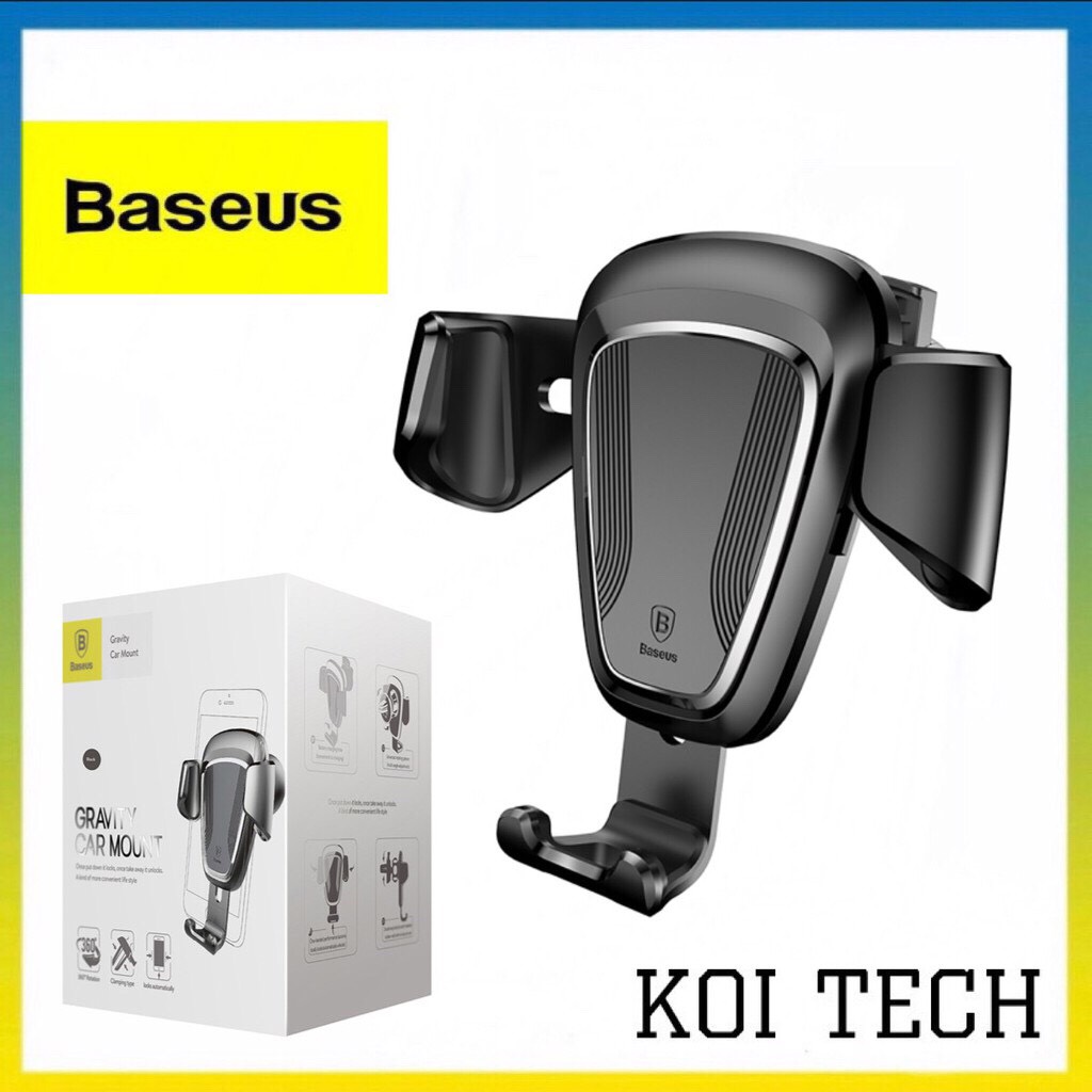 Giá đỡ xe hơi Baseus Gravity Car Mount cao cấp gắn cửa điều hòa - Giá đỡ điện thoại trên oto - KOI TECH