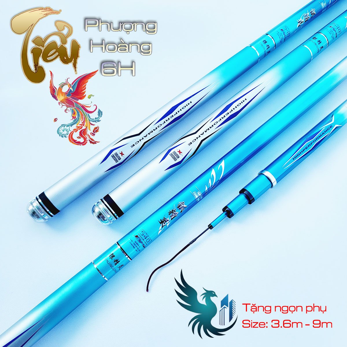Cần câu đài nội địa trung Tiểu phượng hoàng cần câu tay 6H chất liệu carbon xoắn CD53